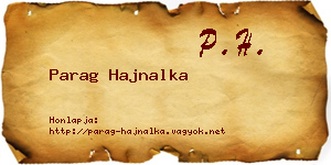 Parag Hajnalka névjegykártya